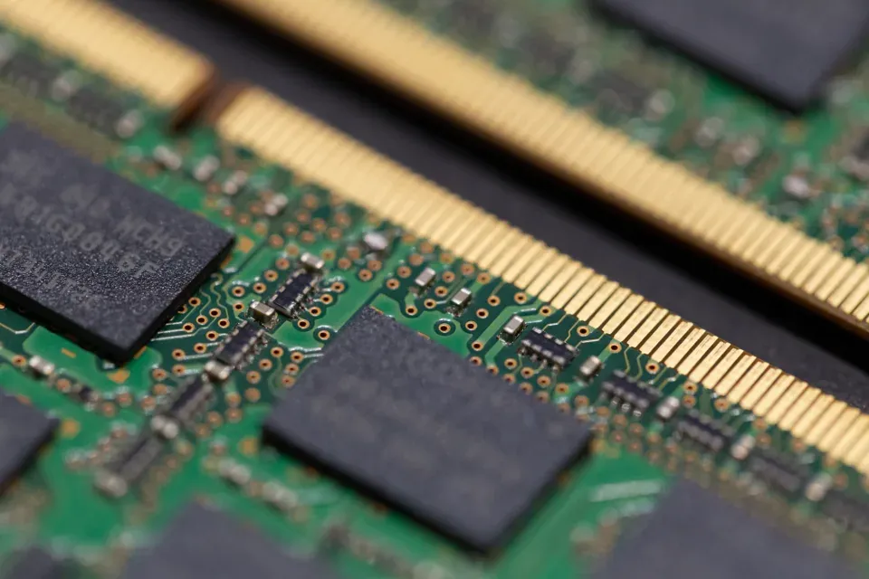 Close-up of a computer memory module