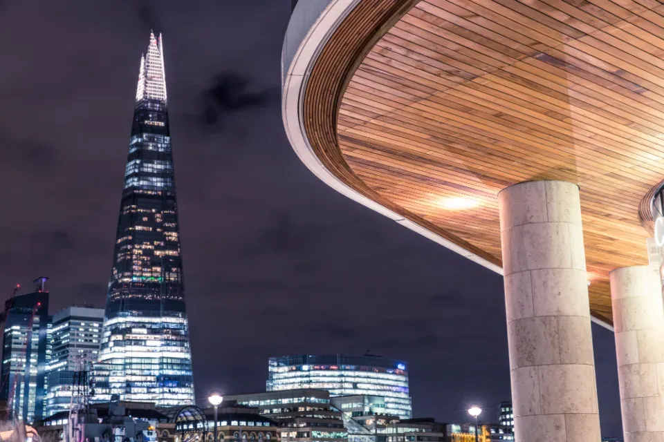 The Shard in London lit up at night